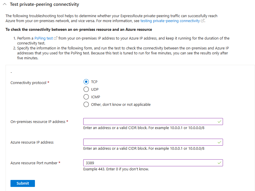 Screenshot of the form for debugging an A C L.