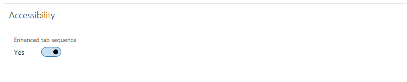"Enhanced tab sequence" option