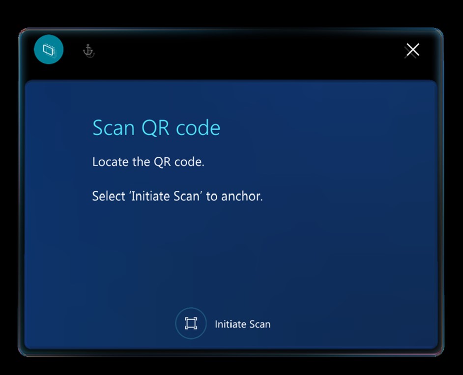 Initiate Scan button on the Scan QR Code Anchor page Initiate Scan button on the Scan QR Code Anchor page.