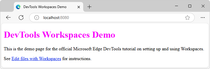 The DevTools Workspaces Demo