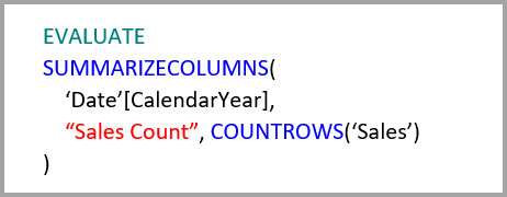 COUNTROWS aggregation query