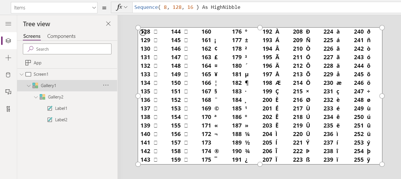 Розширений список символів ASCII.