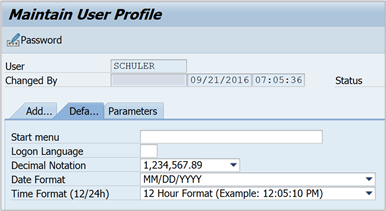 Decimal notation settings menu.