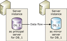 Screenshot of Partners in a database mirroring session.