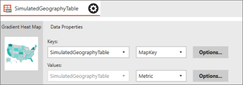 Screenshot of the simulated geography table.