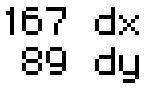 Screenshot showing measured horizontal and vertical distances.