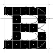 Screenshot showing a 6 point capital B with visible crotch where top and bottom bowls meet.