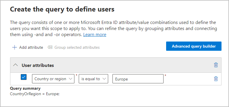 Example adaptive scope configuration.