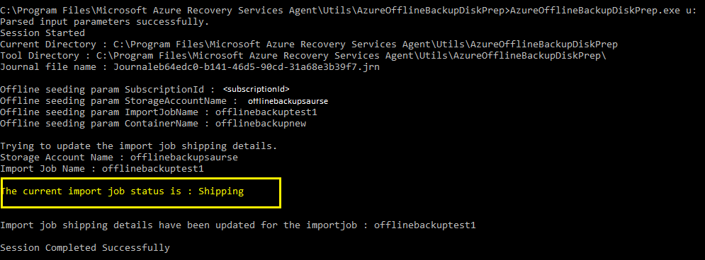 Screenshot shows how to check import job status.