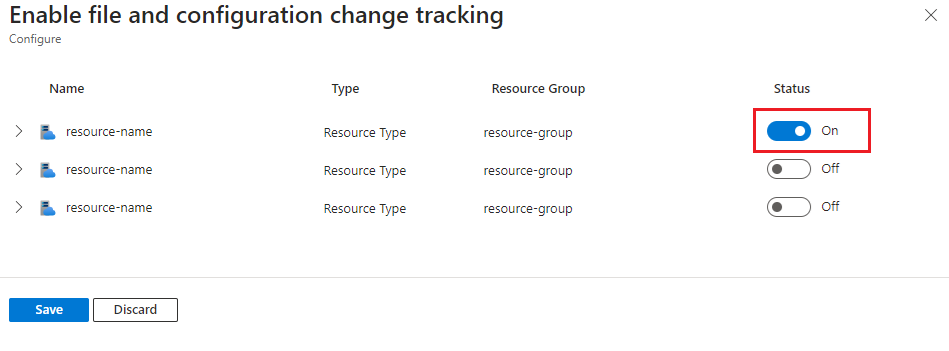 Screenshot of the Enable Change Analysis user interface.