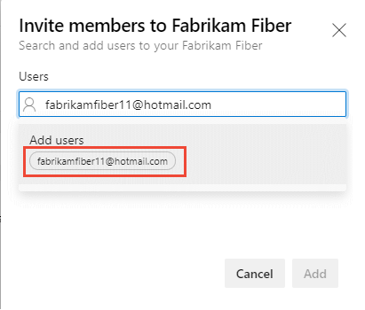 Screenshot of the Invite members to a project dialog, showing a new or unknown user.