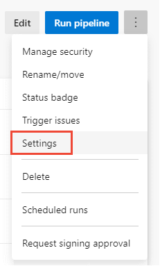 Open Pipeline settings.