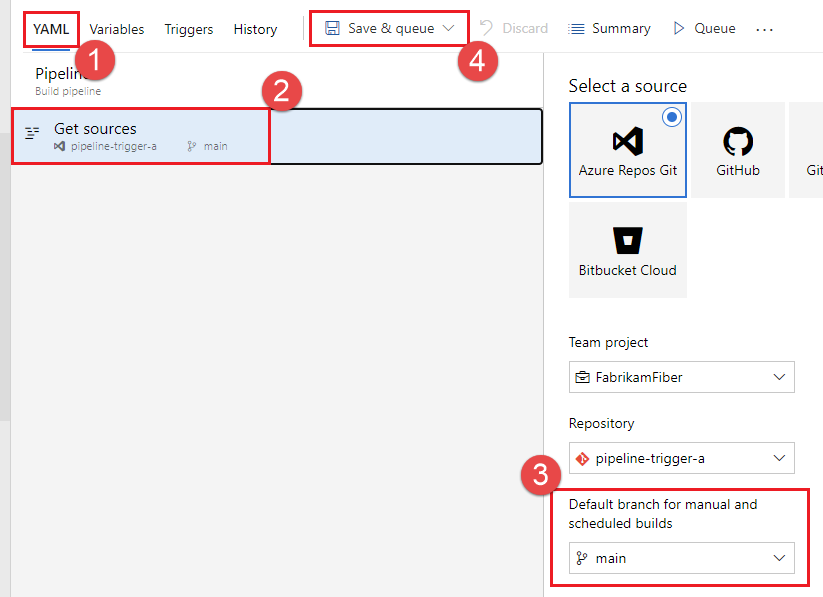 Default branch for manual and scheduled builds setting.