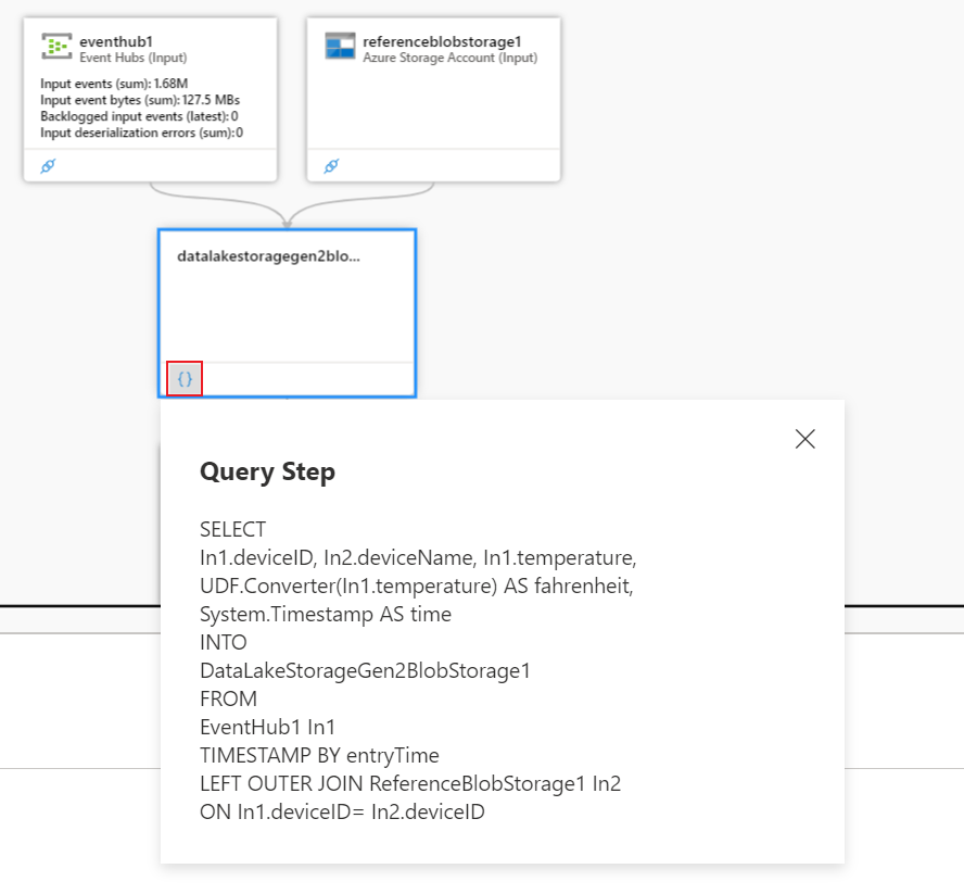 Screenshot that shows logical job diagram query step mapping to script.