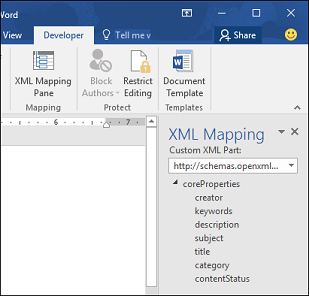 Ngăn ánh xạ XML trong Word Ngăn Ánh xạ XML trong Word.