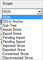 Screenshot that shows the "Scope" drop-down menu.
