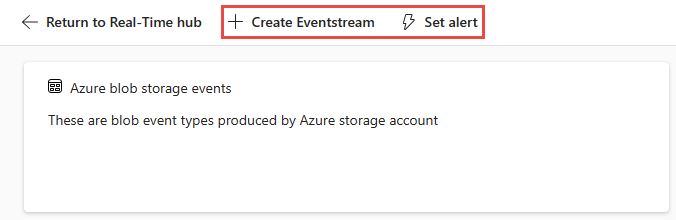 Screenshot that shows the Actions section of the Azure blob storage events detail page.