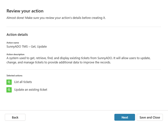 Review configured REST API tool.