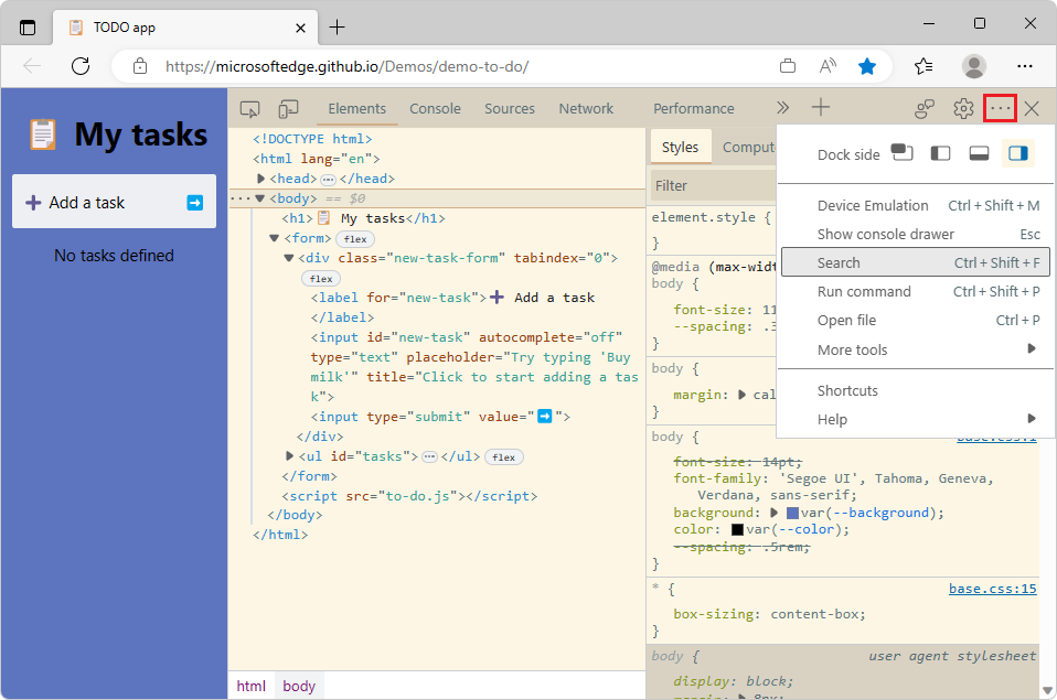 Sufficient color contrast in the Customize DevTools menu with the Solarized Light theme