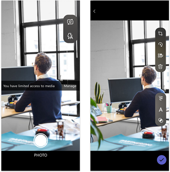 Image shows the captureImage capability for mobile.