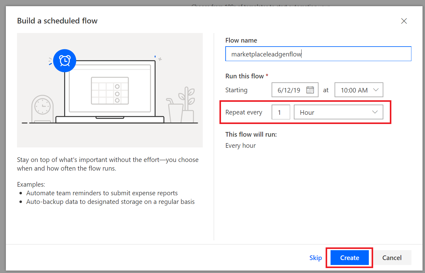 Build a scheduled flow