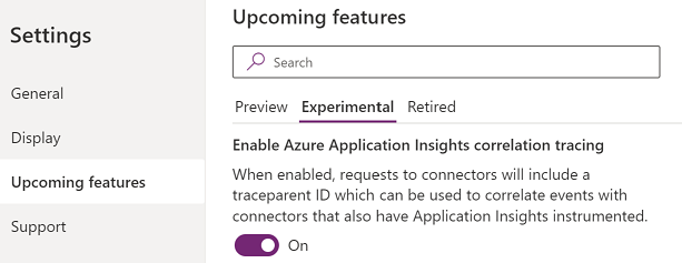 Bật tính năng theo dõi sự tương quan của Azure Application Insights.