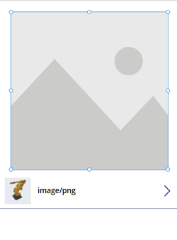 Ảnh chụp màn hình của một điều khiển hình ảnh đang được xây dựng trong Microsoft Power Apps Studio.
