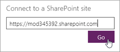 URL SharePoint để kết nối.