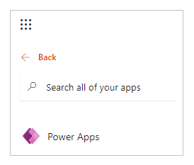 Power Apps trong trình chạy ứng dụng Office 365.