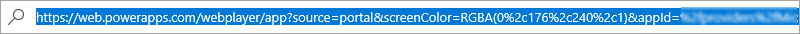 Sao chép URL ứng dụng.