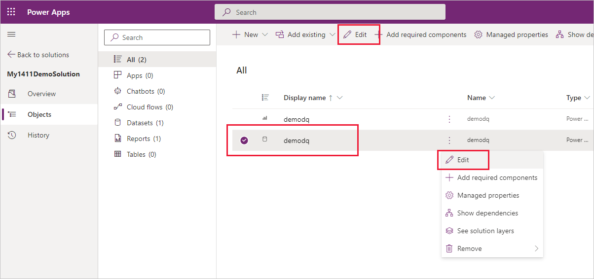Ảnh chụp màn hình hiển thị các nút chỉnh sửa cho một thành phần Power BI.