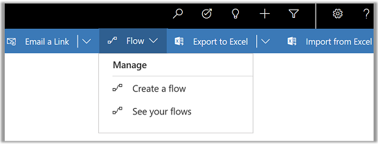 Menu Power Automate.