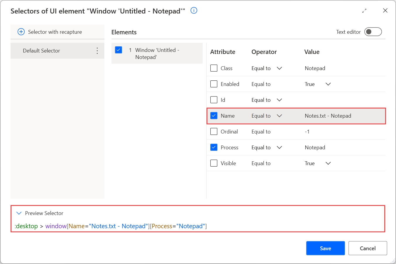 Ảnh chụp màn hình của bộ chọn Notepad được cập nhật.
