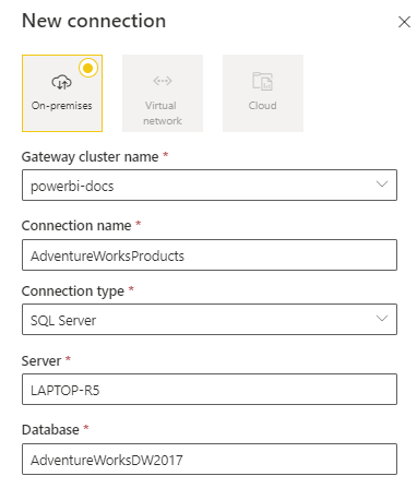 Screenshot of how to fill in data source settings.