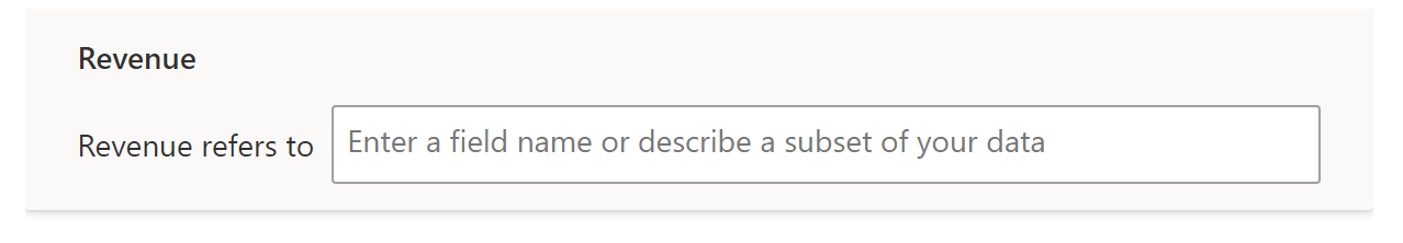 Screenshot of the section that defines the term named Revenue.