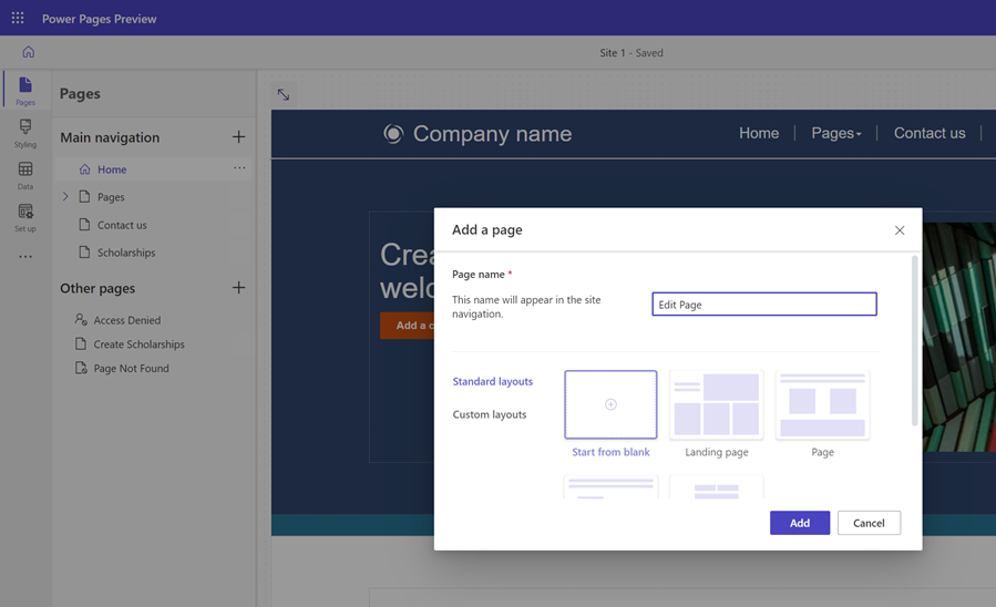Chỉnh sửa trang web đã sao chép.