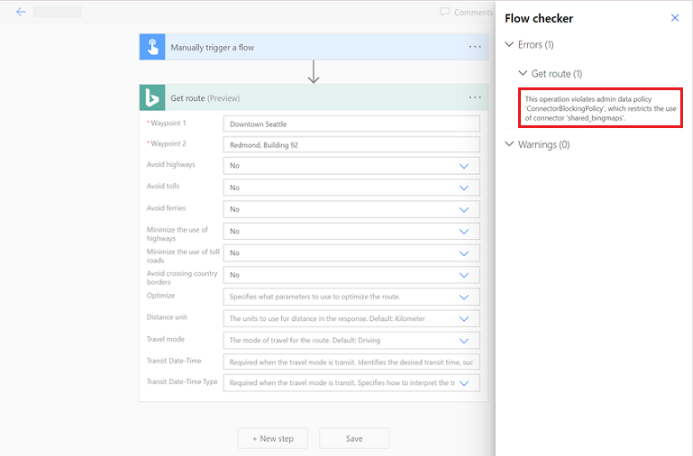 Thông báo lỗi kết nối bị vô hiệu hóa