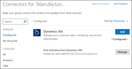 Microsoft 365 nhóm các bản ghi trong trình kết nối.