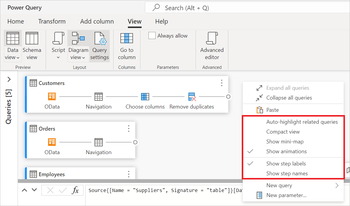 Screenshot displays diagram view setting after right-clicking over blank part of the background.