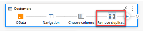 Remove duplicates transform added through the use of the + icon in the query when in the diagram view.