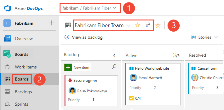 Screenshot of Open your Kanban board, Agile process.