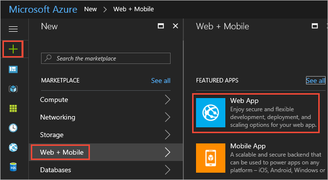 Creating a new Azure Web App