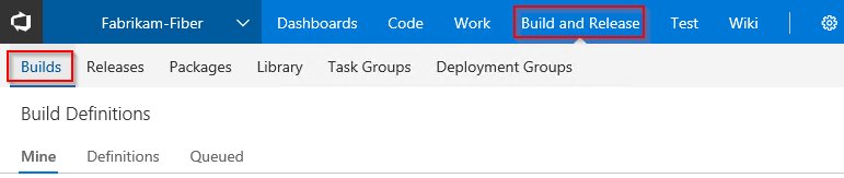 Access builds in TFS