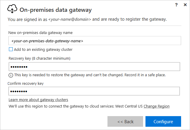 Select configure.