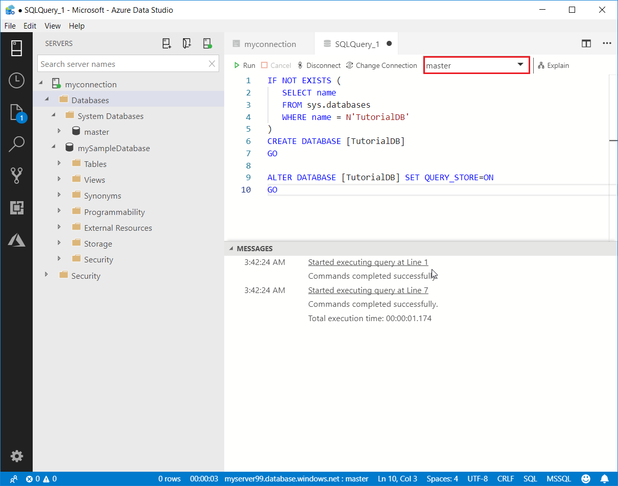 Connect and query an Azure SQL Database - Azure Data Studio | Microsoft  Learn
