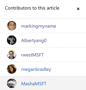 Screenshot of Content contribution recognition dialog.