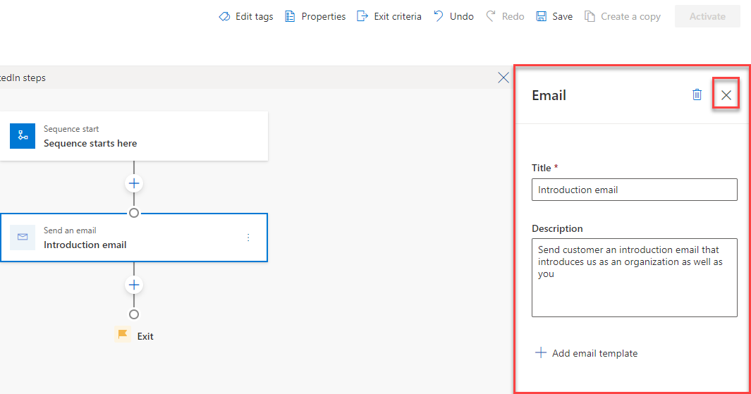 Screenshot showing an example of email details.