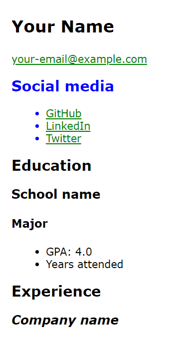 ảnh chụp màn hình kết xuất trình duyệt của C S được áp dụng cho mã H T M L.