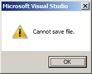 Visual Studio 2012 can't save file - Visual Studio | Microsoft Learn