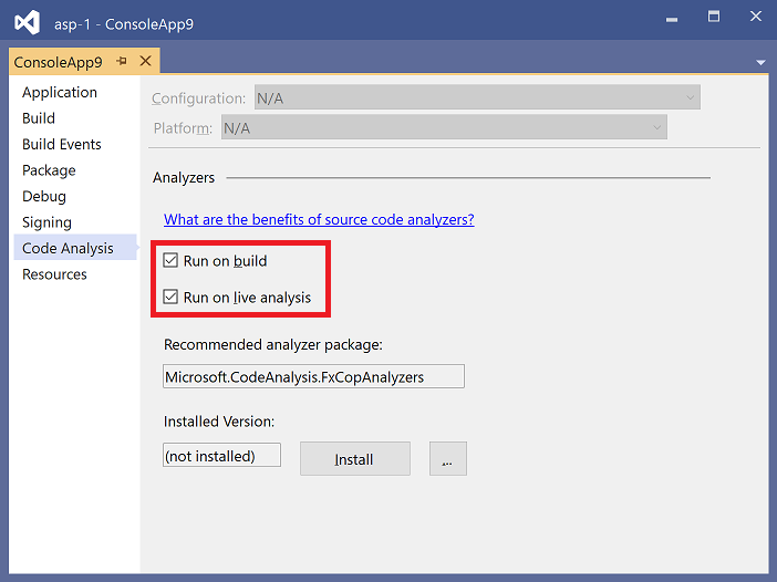 Turn off code analysis - Visual Studio (Windows) | Microsoft Learn